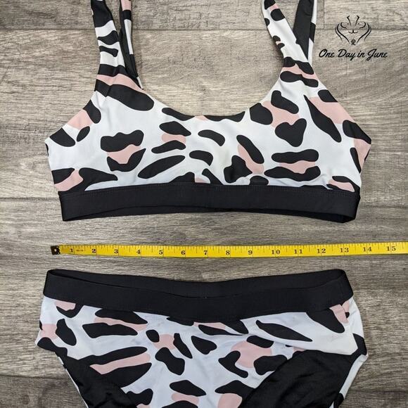 CharmLeaks Leopard Print Crop Bikini Swimsuit Size M - Picture 4 of 5
